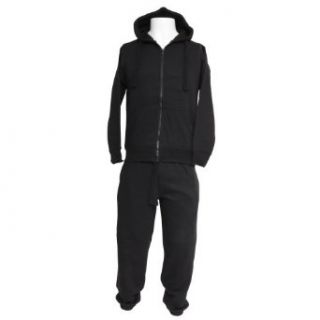 Einfrbiges Sweater Trainingshosen Set fr Mnner (M 96 102cm) (Schwarz) Bekleidung