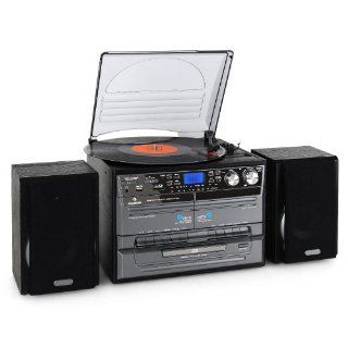 Auna TC 386WE Stereoanlage (/Kassette/CD Plattenspieler, USB) schwarz Heimkino, TV & Video