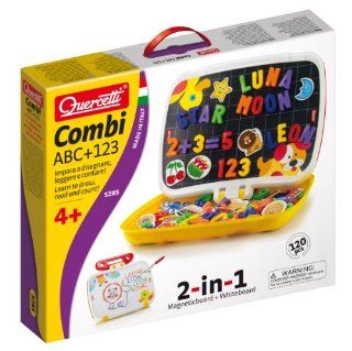 Quercetti 5285   Magneta Combi ABC und 123 magnetische Zahlen und Buchstaben mit Zeichenflche Spielzeug
