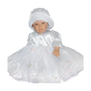 Sommer Taufkleid sommerliches Kleid Taufkleider Baby Babies fr Taufe Hochzeit Feste, Gre 80 86 Y14 Bekleidung