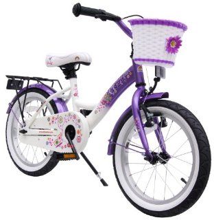 bike*star 40.6cm (16 Zoll) Kinder Fahrrad   Farbe Lila & Wei Sport & Freizeit