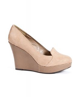 Exclusive Beige Smoking Slipper Wedges