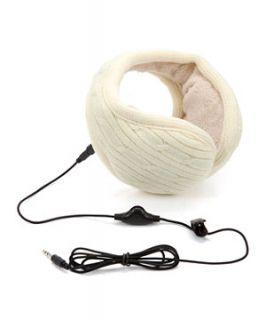 Skinny Dip Cream Cable Knit Ear Muff Headphones