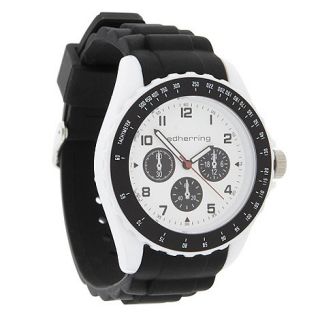Red Herring Mens black silicone two tone watch