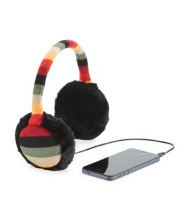 Wired Headphone Earmuffs, Black Stripe