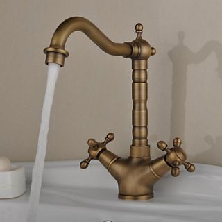 Antique Inspired Brass Kitchen Faucet (Antique Brass Finish)