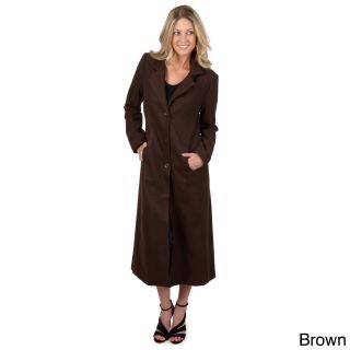 Adi Adi Designs Juniors Full Length Wool Blend Coat Brown Size XL (16)