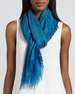 Cross Dyed Silk/Cashmere Wrap, Azure   Eileen Fisher