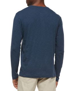 Theory Gaskell Hl Long Sleeve Henley Tee, Royal