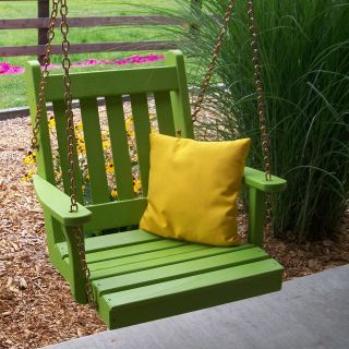 A & L Furniture Yellow Pine Traditional English 2 ft. Chair Swing with Chains   Porch Swings