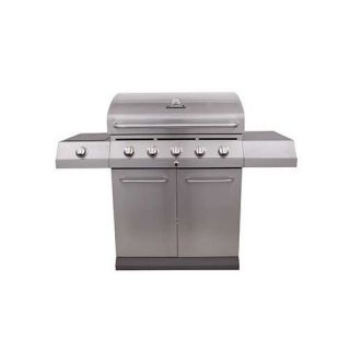 Char Broil Thermos 5 Burner Gas Grill with Side Burner and Storage