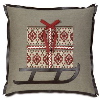 Nordic Holiday Santas Sleigh Throw Pillow
