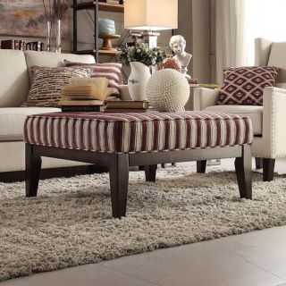 Kingstown Home Woodfield Stripe Square Ottoman with Cushion