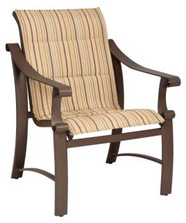 Woodard Bungalow Padded Sling Dining Chair   Outdoor Dining Chairs