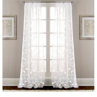 Leaf Swirl Embroidered Curtains (Pack of 2)