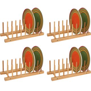 Plate Holder   For 8 Plates Made From Natural Bamboo   Set of 4   by
