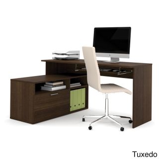 Maple wood finish Adjustable Bestar Modula Compact L Workstation