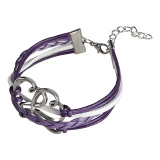 Zodaca Multi string Leather Bracelet with Metal Charms