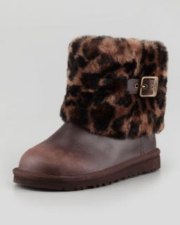 UGG Australia Toddler & Youth Elle Animal Print Cuff Boot, Stout