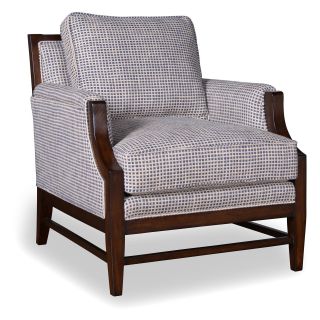 Bristol Linen Accent Chair with Tapered Wood Legs   Accent Chairs