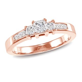 Auriya 14K Gold 1/2ct TDW Princess Diamond Engagement Ring (I J, I1 I2
