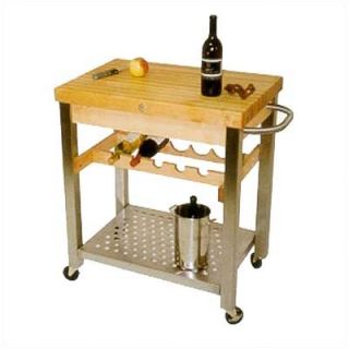 John Boos Cucina Americana Kitchen Cart with Wood Top