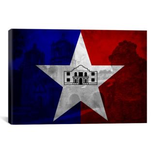 iCanvas San Antonio Flag, Grunge Spanish Mission Graphic Art on Canvas