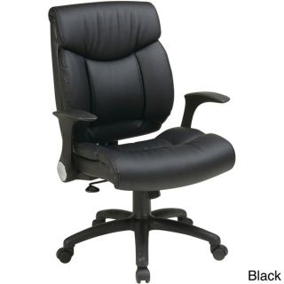 Office Star Products Work Smart Faux Leather Seat and Back Managers