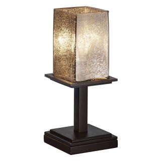 Justice Design Group FSN 8698   Montana 1 Light Table Lamp (Short)   Square with Flat Rim Shade   Dark Bronze with Mercury Glass   Table Lamps