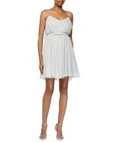 Halston Heritage Fly Away Belted Dress, Dove