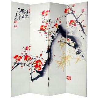 Oriental Furniture 70.88 x 94.5 Double Sided Cherry Blossom 6 Panel