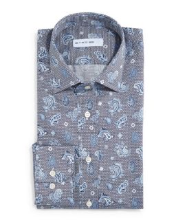Etro Geometric Paisley Print Shirt, Blue Multi