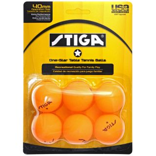 Stiga One Star Orange Table Tennis Balls   6 Balls   Table Tennis Equipment
