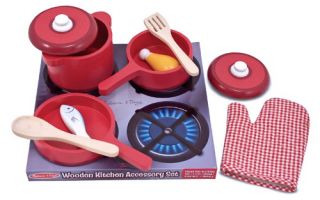 Melissa and Doug Wooden Kitchen Accessory Playset   Play Kitchen Accessories