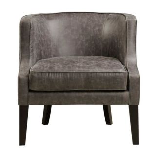 Mercury Row Annia Thunder Leather Upholstered Arm Chair