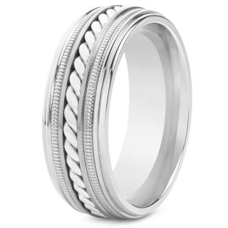 Crucible Titanium Sterling Silver Rope Inlay Ring