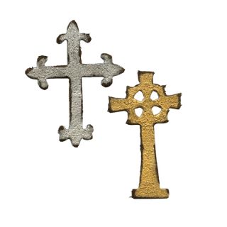 Sizzix Movers & Shapers Magnetic Mini Ornate Cross Die Set (2 Pack