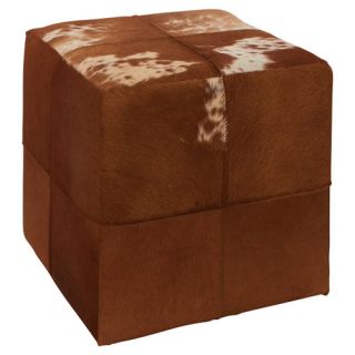 Woodland Imports Fascinating Leather Square Ottoman