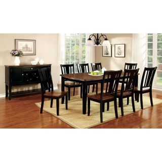 Furniture of America Lohman 9 Piece Dual Tone Rectangular Dining Table Set   Kitchen & Dining Table Sets