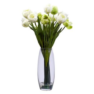 Tulip with Vase Silk Flower Arrangement   Silk Flowers