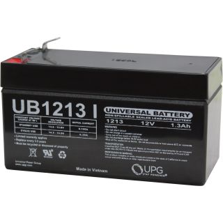 UPG Sealed Lead-Acid Battery — 12V, 1.3 Amps, Model# 46014