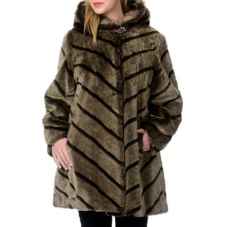 Nuage Womens Plus Size Samara Faux Fur Short Coat  