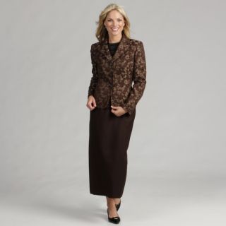 Le Suit Womens Chocolate/ Taupe Skirt Suit  ™ Shopping