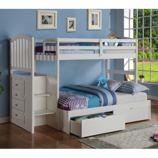 Arch Mission Stairway Bunk Bed with Storage Drawers by Donco Kids