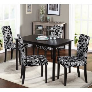 Simple Living Parson Black and Silver 5 Piece Dining Table and Chairs