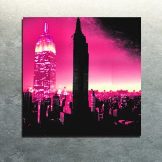 Fluorescent Palace I Am New York Pink Canvas Art