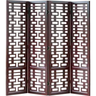72 x 78 Double Happiness Screen 4 Panel Room Divider by Wayborn