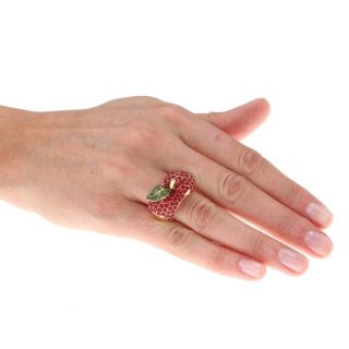 Disney Yellow Goldplated Red Glass Apple Ring  ™ Shopping