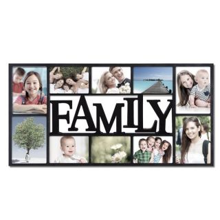 Adeco Family 10 opening Black Plastic Wall Hanging Collage Photo