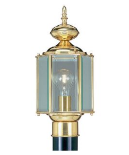 Livex Outdoor Basics 2117 02 Outdoor Post Head   Polished Brass   7W in.   Outdoor Post Lighting
